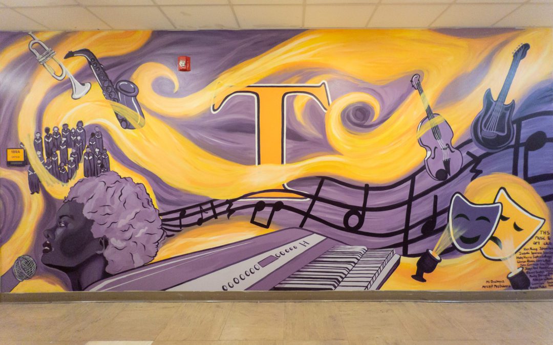 Art, Music Club students add mural to TMS/THS music wing